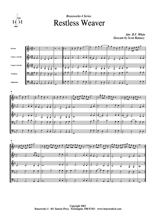 Restless Weaver (2xTromp in B Horn in F (Pos) Pos) (Quartett (Blech Brass)) von Benjamin Franklin White 