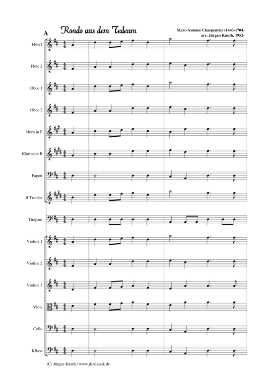 Rondo aus dem Tedeum (Gemischtes Ensemble) (Ensemble (Gemischt)) von Marc-Antoine Charpentier (1643-1704)