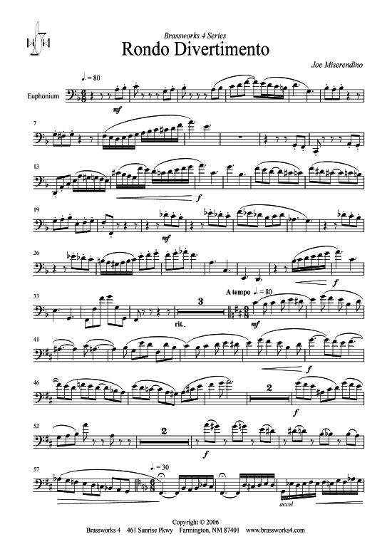 Rondo Divertimento (Bariton-Pos + Klavier) (Klavier  Bariton (Posaune)) von Joe Miserendino