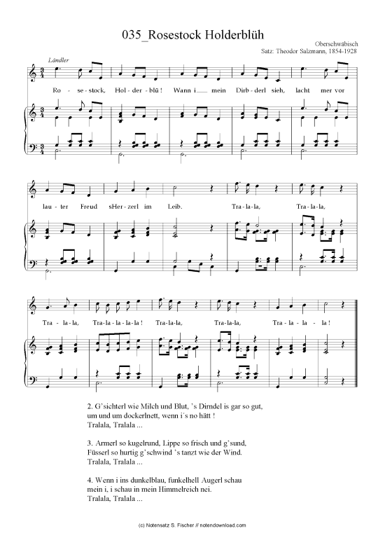Rosestock Holderbl h (Klavier + Gesang) (Klavier  Gesang) von Oberschw bisch 