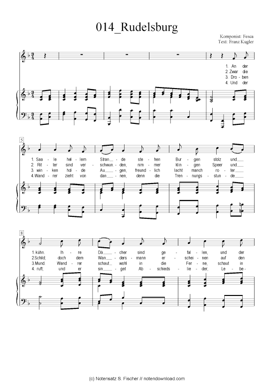Rudelsburg (Klavier + Gesang) (Klavier  Gesang) von Fesca  Franz Kugler