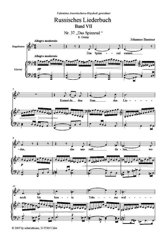 Russisches Liederbuch Band VII (Gesang mittel + Klavier) (Klavier  Gesang) von Johannes Bammer (Hrsgb.) 6 Lieder