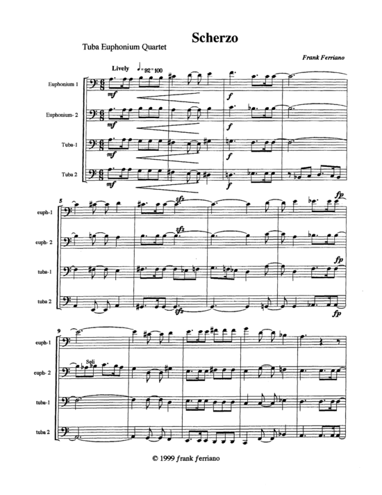 Scherzo (Tuba Quartett EETT) (Quartett (Tuba)) von Frank Ferriano