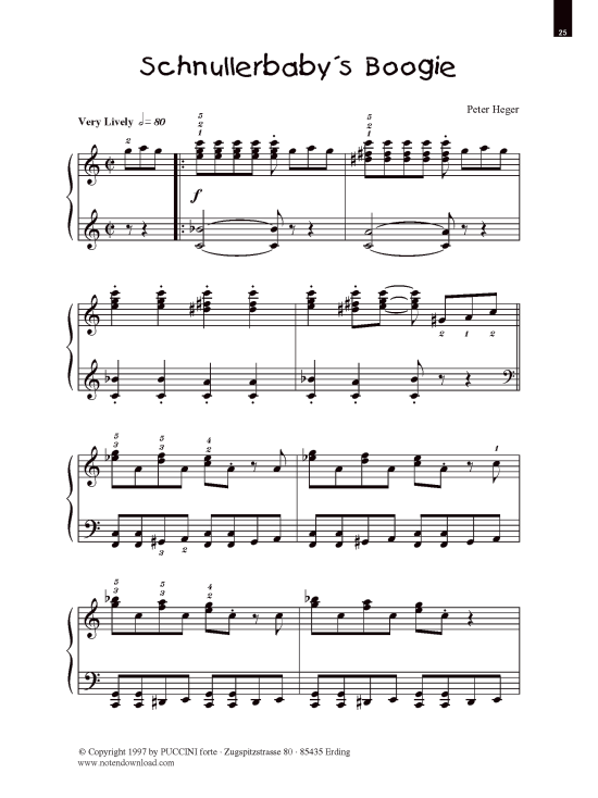Schnullerbaby acute s Boogie (Klavier Solo leicht) (Klavier einfach) von Peter Heger (aus Boogies Band 2)