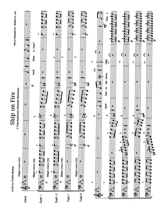Ship on Fire (2x Euphonium 2x Tuba + Solostimme) (Quintett (5 St.)) von Henry Russell