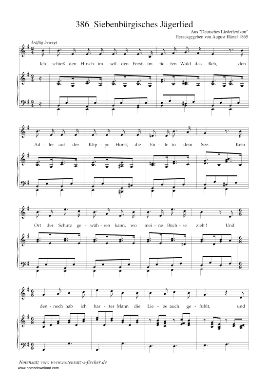 Siebenb rgisches J gerlied (Klavier + Gesang) (Klavier  Gesang) von Aus Deutsches Liederlexikon A. H rtel (1865)