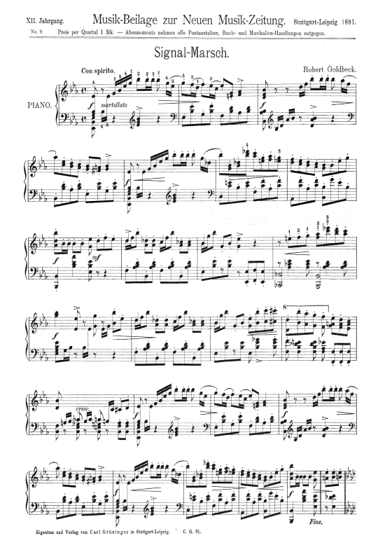 Signal-Marsch (Klavier Solo) (Klavier Solo) von Robert Goldbeck