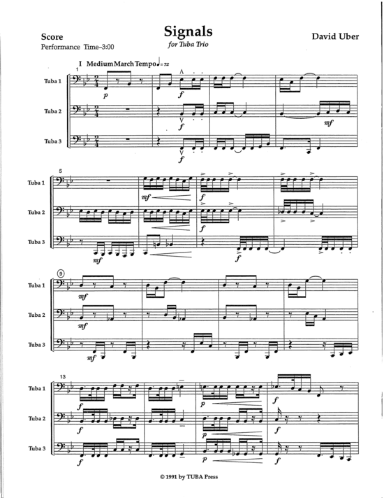 Signals (Tuba Trio) (Trio (Blech Brass)) von David Uber