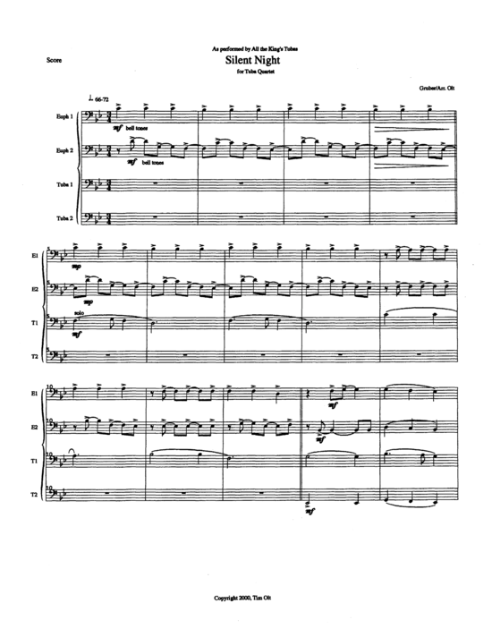 Silent Night (Tuba Quartett EETT) (Quartett (Tuba)) von David Gruber