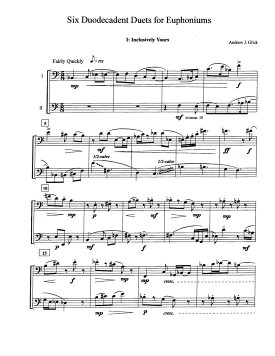 Six Duodecadent Duets Euphonium Duett PDF Noten von Andrew Glick in