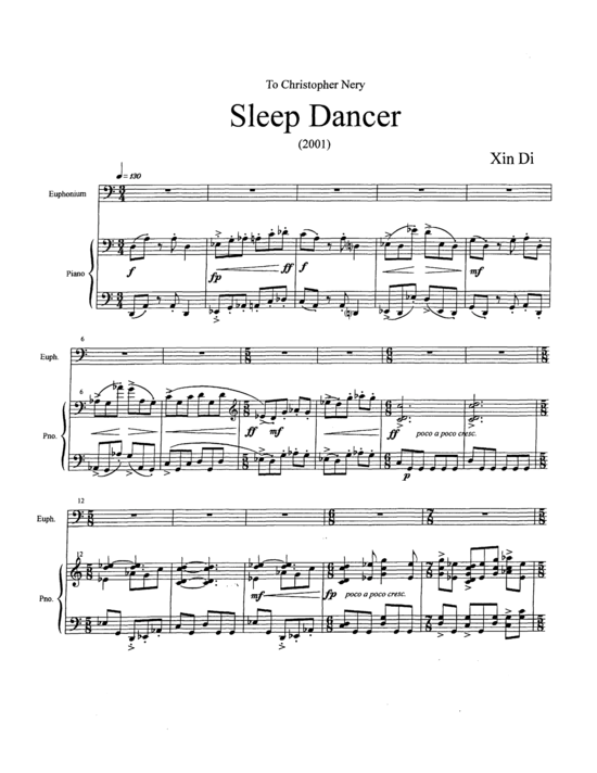 Sleep Dancer (Euphonium + Klavier) (Klavier  Euphonium) von Xin Di