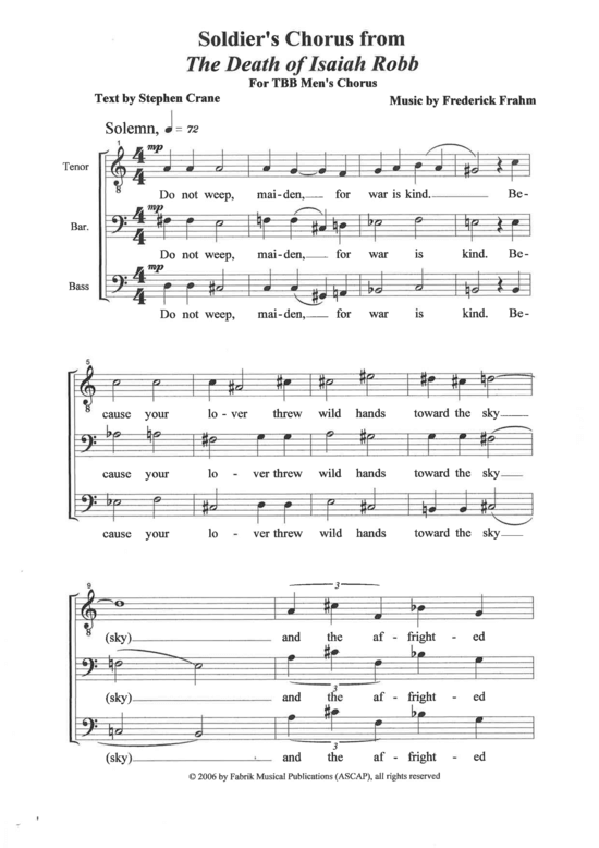 Soldier s Chorus from The Death of Isaiah Robb (M nnerchor TBB) (M nnerchor) von Frederick Frahm