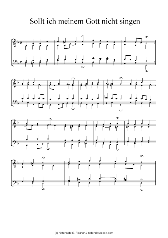 Sollt ich meinem Gott nicht singen (Klavier Solo) (Klavier Solo) von Johann Ch. G. Stade (Hrsgb.) 1830