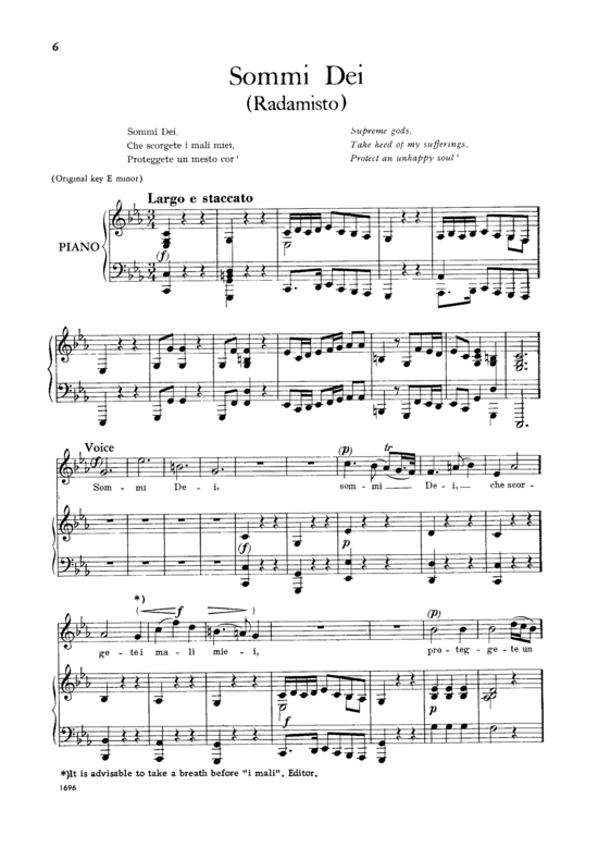 Sommi Dei (Gesang tief + Klavier) (Klavier  Gesang tief) von G. F. H ndel