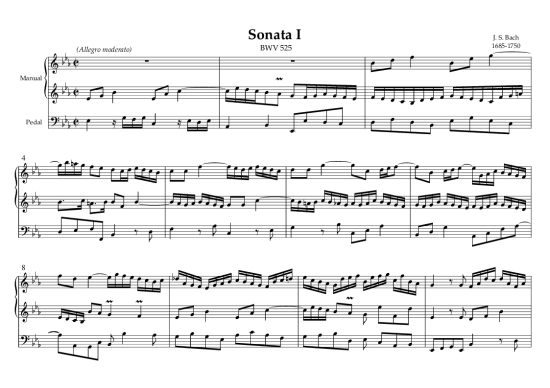 Sonata I BWV 525 (Orgel Solo) (Orgel Solo) von Johann-Sebastian Bach 1685-1750