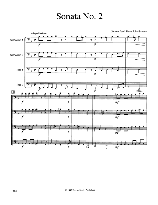 Sonata No. 2 (Tuba Quartett EETT) (Quartett (Tuba)) von Johan Pezel