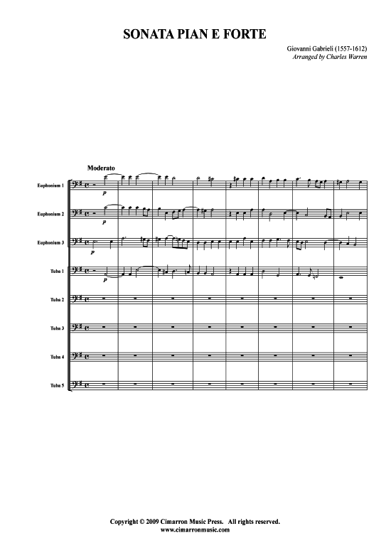 Sonata Pian e Forte (Tuba-Ensemble Bariton Pos+Tuba) (Ensemble (Blechbl ser)) von Giovanni Gabrieli