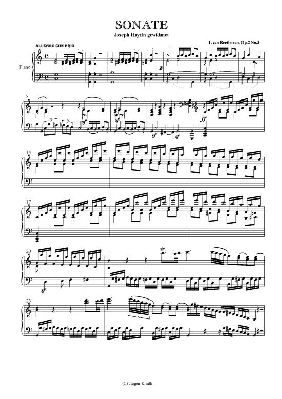Sonate op.2 No.3 (Klavier Solo) (Klavier Solo) von Ludwig van Beethoven