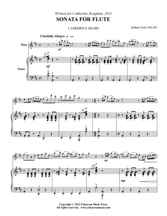 Sonate (Querfl ouml te + Klavier) (Klavier  Querfl te) von Barbara York