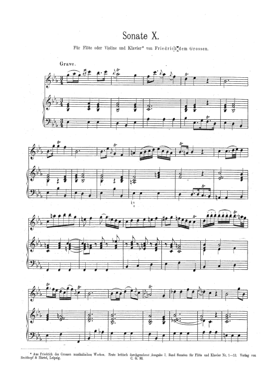 Sonate X (Fl te + Klavier) (Klavier  Querfl te) von Friedrich der Gro e