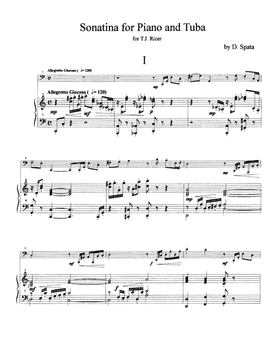 Sonatina (Tuba + Klavier) (Klavier  Tuba) von Joseph Spata
