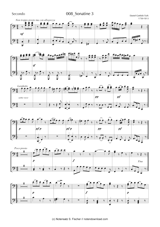 Sonatine (Klavier vierh ndig) (Klavier vierh ndig) von Daniel Gottlob T rk (1756-1813) 