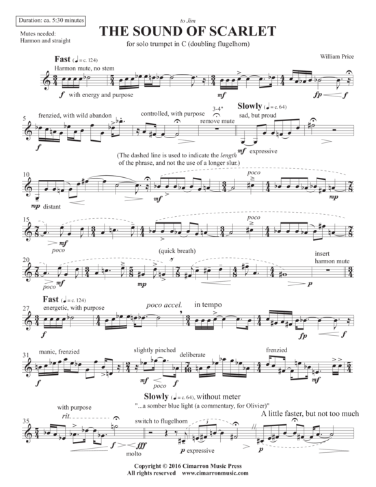 Sound of Scarlet The (Trompete in C Solo) (Trompete) von William Price