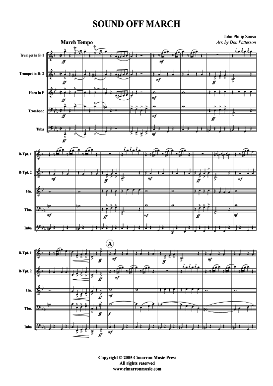Sound Off (Blechbl auml serquintett) (Quintett (Blech Brass)) von John Philip Sousa