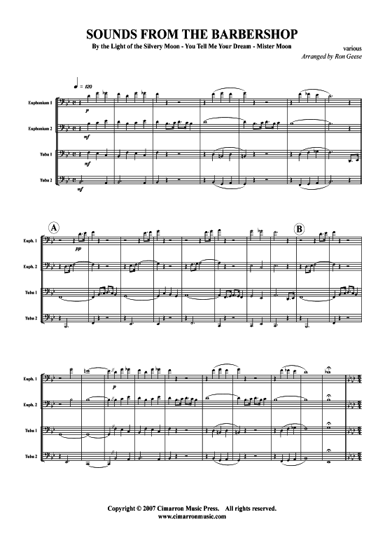 Sounds from the Barbershop 3 St uuml cke (Tuba Quartett 2x Bariton 2xTuba) (Quartett (Tuba)) von Verschiedene Verfasser