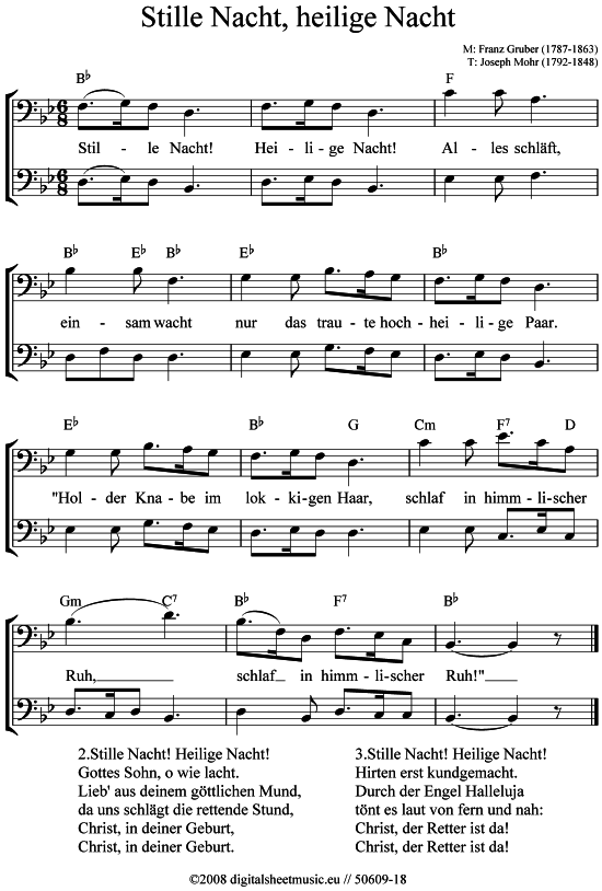 Stille Nacht, heilige Nacht 2x Posaune in C PDF Noten von