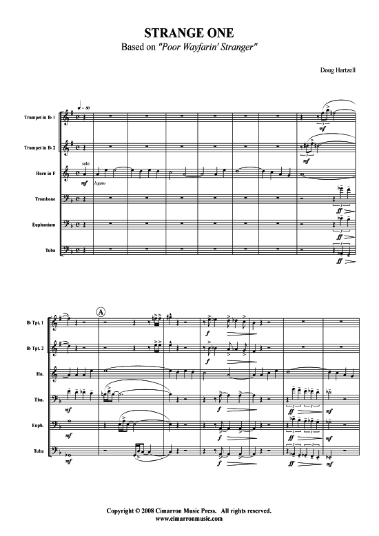 Strange One (Brass Ensemble) (Ensemble (Blechbl ser)) von Doug Hartzell