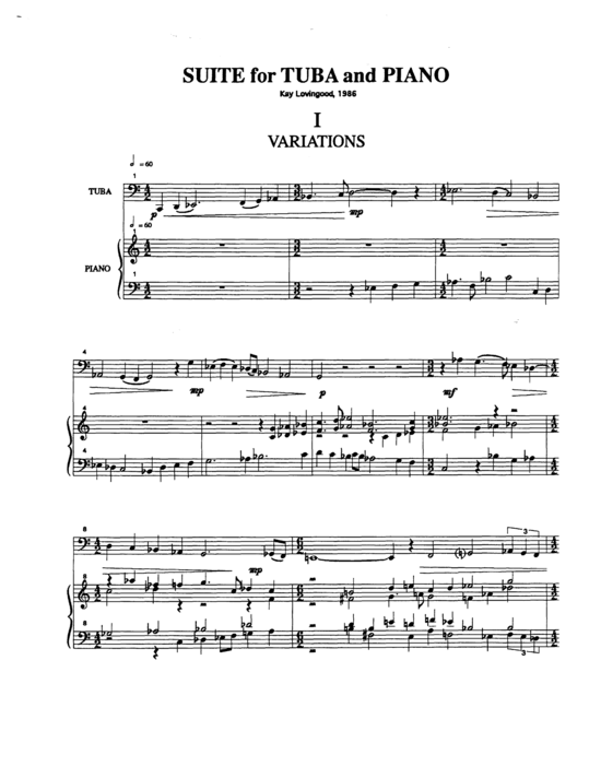 Suite (Tuba + Klavier) (Klavier  Tuba) von Kay Lovingood
