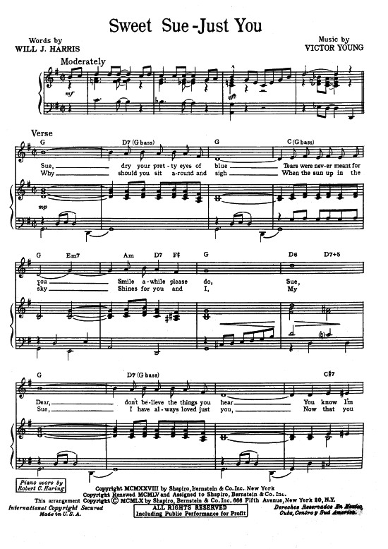 Sweet Sue-Just You (Klavier + Gesang) (Klavier Gesang  Gitarre) von Benny Goodman 