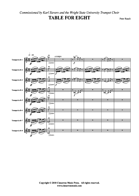 Table for Eight (Trompeten-Ensemble) (Ensemble (Blechbl ser)) von Peter Rauch
