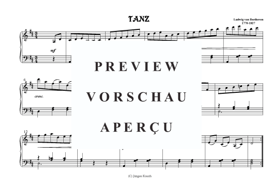 Tanz (Klavier Solo) (Klavier Solo) von Ludwig van Beethoven 1770-1827