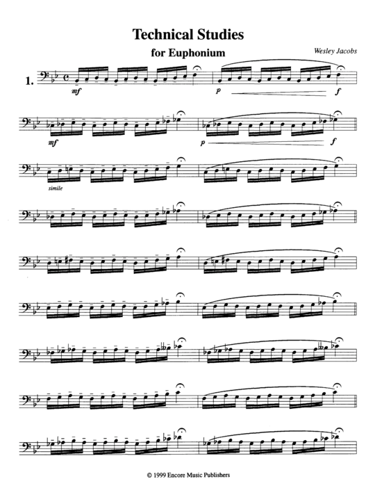 Technical Studies for Euphonium Euphonium Solo PDF Noten von Jacobs in TEP10463E