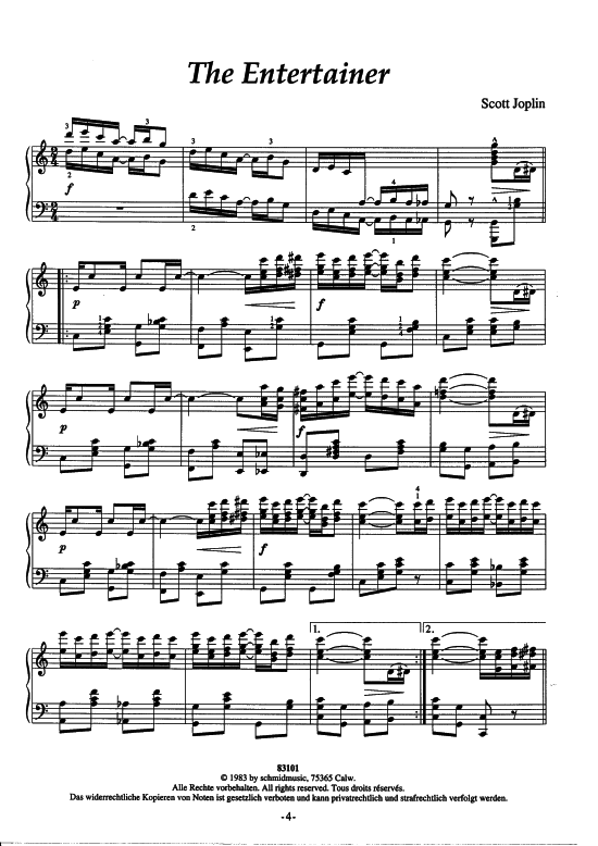 The Entertainer (Klavier Solo) (Klavier Solo) von Scott Joplin