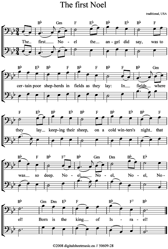 The first Noel (2x Posaune in C) (Duett (Posaune)) von Weihnachtslied