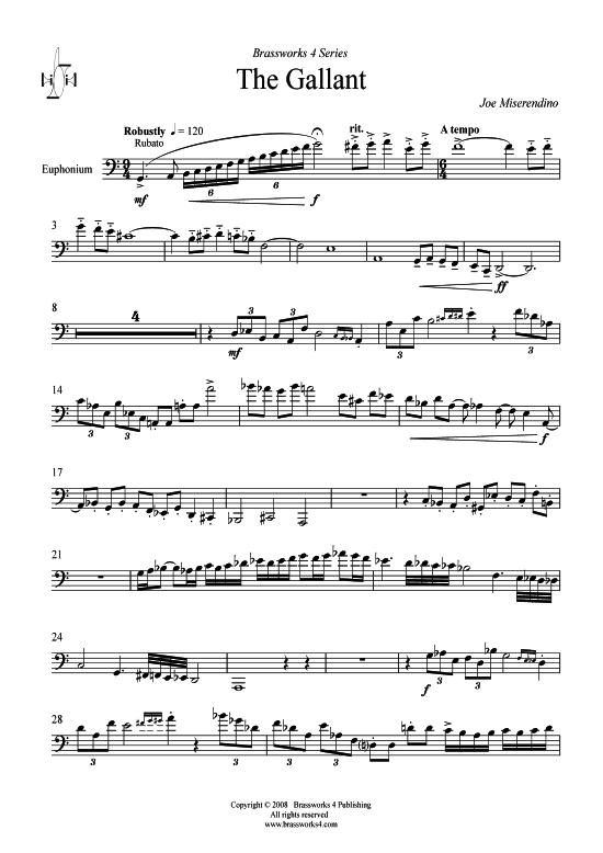 The Gallant (Bariton-Pos + Klavier) (Klavier  Bariton (Posaune)) von Joe Miserendino