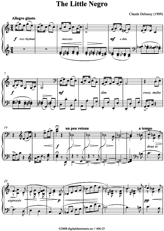 The Little Negro (Klavier solo) (Klavier Solo) von Claude Debussy (1862-1918)
