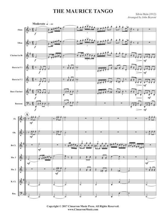 The Maurice Tango (1912) (Holzbl auml ser Ensemble) (Ensemble (Holzbl ser)) von Silvio Hein