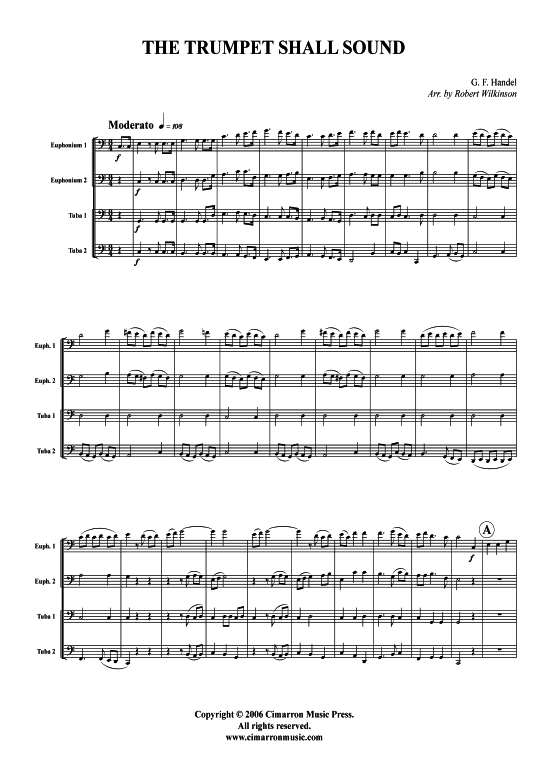 The Trumpet Shall Sound (Tuba Quartett 2x Bariton 2xTuba) (Quartett (Tuba)) von G. F. H auml ndel (aus Der Messias HWV 56)