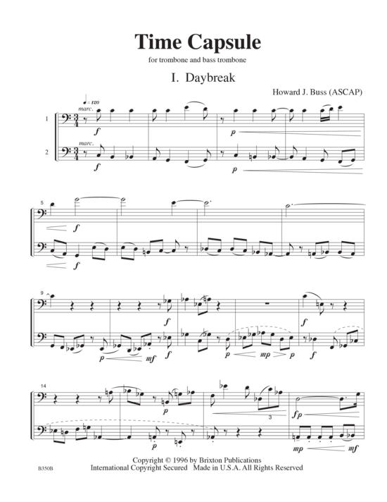 Time Capsule (Posaune und Bassposaune oder Tuba) (Duett (Blech Brass)) von Howard J. Buss