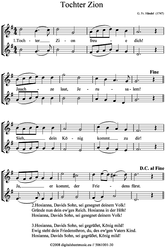 Tochter Zion (2x Alt-Saxophon) (Duett (Saxophon)) von Weihnachtslied (sehr leicht)
