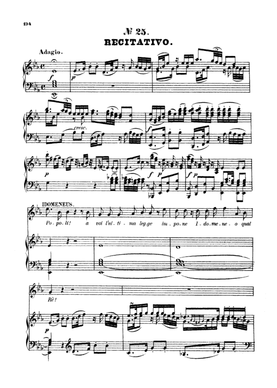 Torna la pace al core (Klavier + Tenor Solo) (Klavier  Tenor) von W. A. Mozart (K.366)
