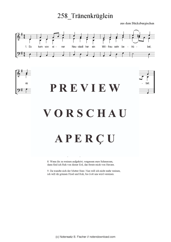 Tr auml nenkr uuml glein (Gemischter Chor SAB) (Gemischter Chor (SAB)) von aus dem B uuml ckeburgischen