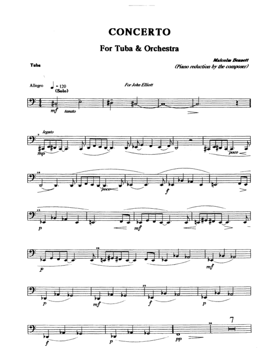 Tuba Concerto (Tuba + Klavier) (Klavier  Tuba) von Malcom Bennett