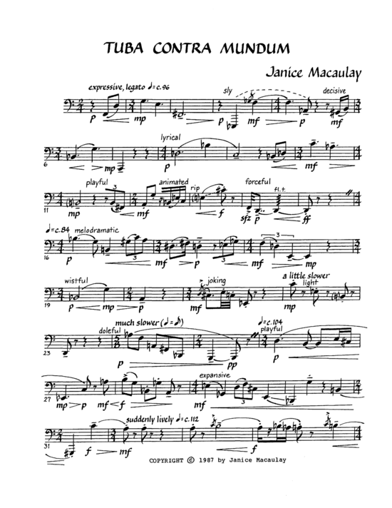 Tuba Contra Mundum (Tuba Solo) (Tuba (Solo)) von Janice Macaulay