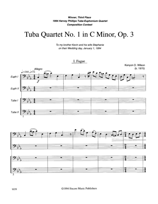 Tuba Quartet No. 1 (Tuba Quartett EETT) (Quartett (Tuba)) von Kenyon Wilson