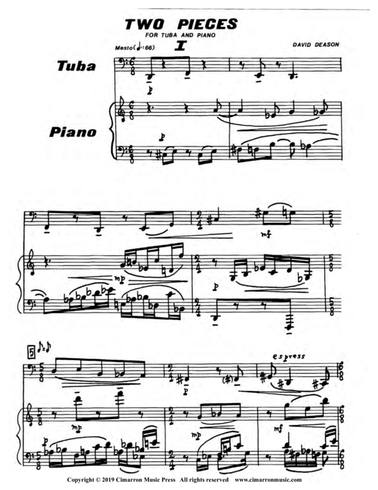 Two Pieces (Tuba + Klavier) (Klavier  Tuba) von David Deason